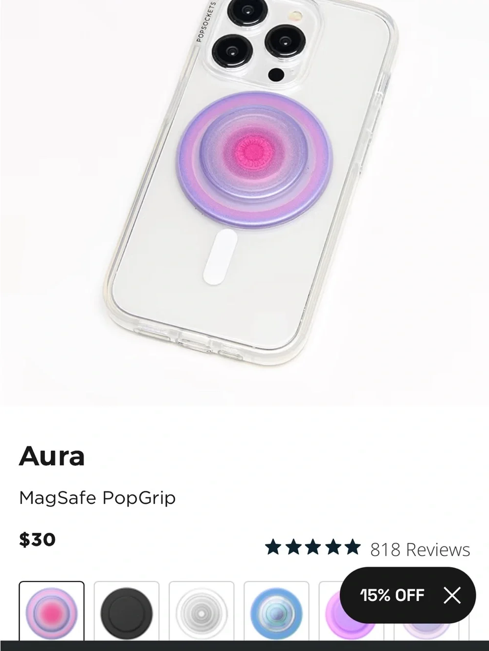 PopSocket Magnetic Phone Grip & Stand - Tortoiseshell Black and Brown
